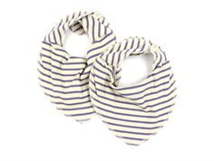 Petit Piao dusty violet/dark offwhite striped bib (2-pack)